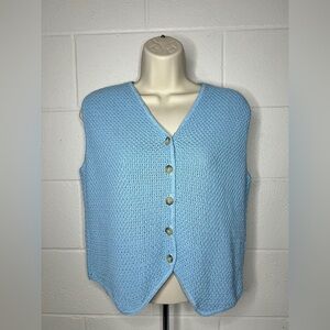 Vintage Baby Blue Knitted Vest Women’s Small